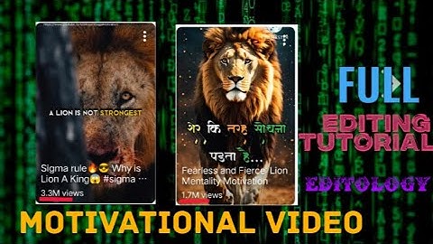 How to edit MOTIVATIONAL VIDEO on mobile phone |Editing|EDITOLOGY 