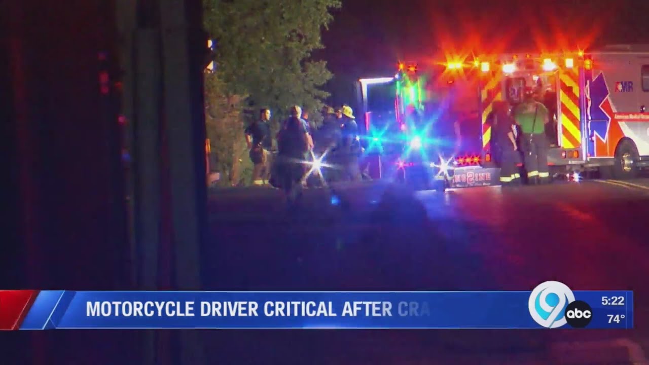 Motorcycle driver in critical condition after crash - YouTube