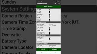 Spartan Camera Settings and APP Battery Readings