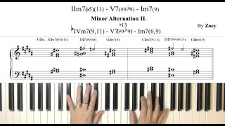 [2-5-1 Alt.] minor Alternation 2. w/ Backing Track (w/ Shell Voicing Extension II.)