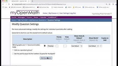How to Create an Assessment on MyOpenMath