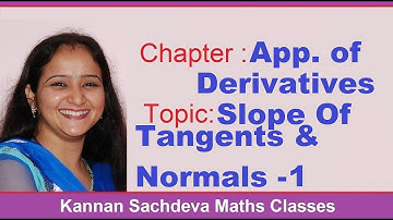 Class 12 Maths- Introduction to Slope Of Tangents & Normals Part- 1