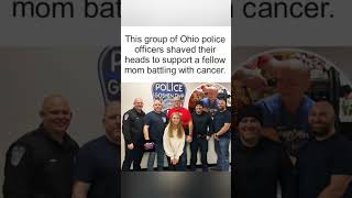 Ohio police officers shave heads supporting local mom battling cancer. 💙🏥 #Solidarity