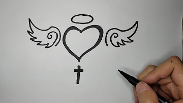 Cómo dibujar un tatuaje de corazón de amor/How to Draw Love Heart Tattoo