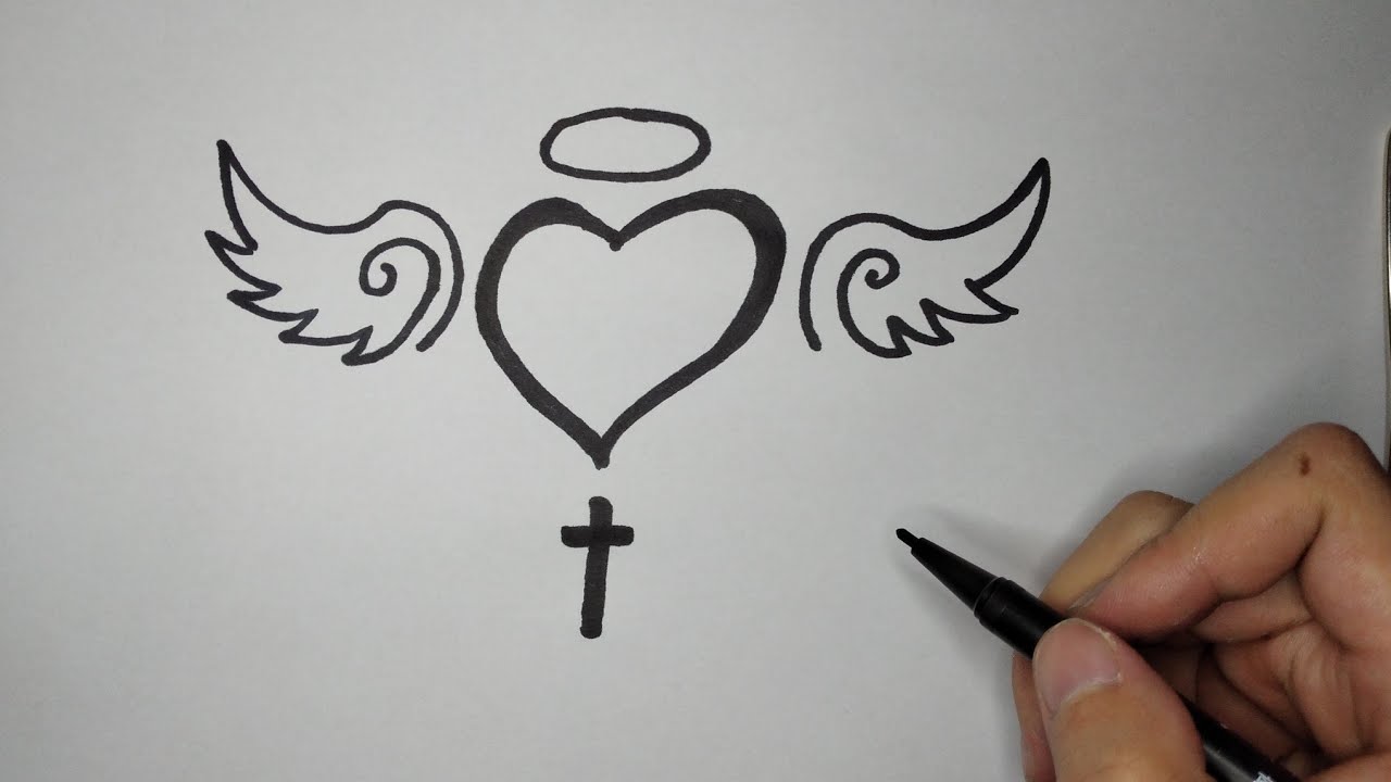 Cómo dibujar un tatuaje de corazón de amor/How to Draw Love Heart Tattoo -  YouTube