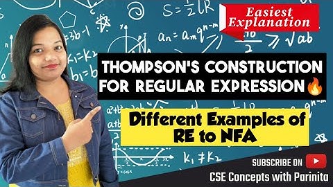 Thompson Construction (Regular Expression to NFA)| Examples RE TO NFA | Thomson method in CD, in TOC