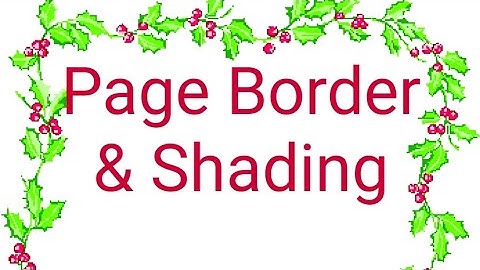 Class 5 : Page Border & Page Shading