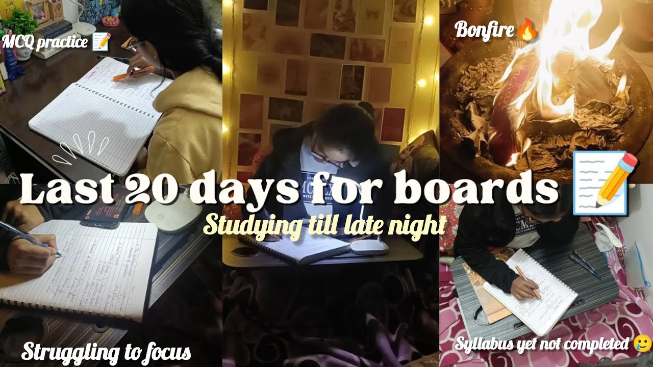 Last 20 days for boards 📝📚 struggling to focus🥲, syllabus yet not completed 🤧*Study vlog *📖