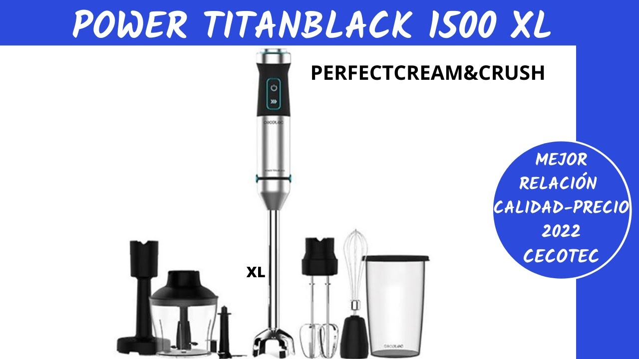 Batidora powerful Titanblack 1500w XL Cream-crush Cecotec