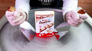 Kinder Bueno ice cream rolls street food - ايس كريم رول شوكولاتة كيندر