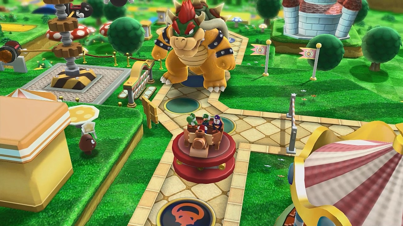Mario Party 10 Bowser Party #1092 Mario, Waluigi, Luigi, Yoshi Mushroom Park Master Difficulty