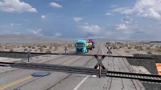 Flatbed Trailer Cars Transportation with Truck - Speedbumps vs Cars vs Train - BeamNG.Drive 4