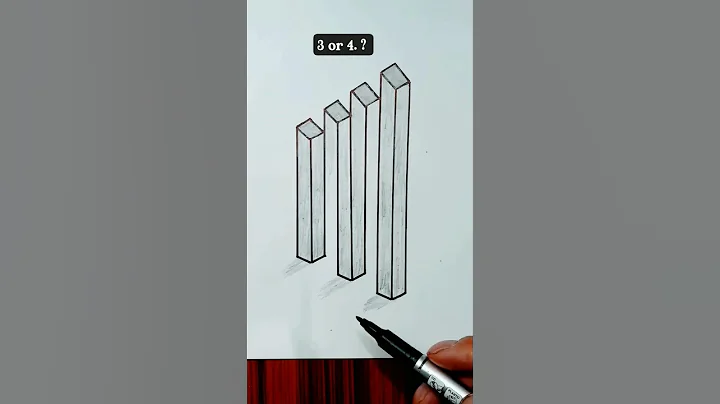 how ? 💢🤯 3 or 4 ? illusion #art #shorts