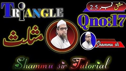 Class 10 Triangle Ex 2.5 ll Triangle Ex 2.5 Qno 17 ll Maths in Urdu ll Triangle in Urdu ll shammu l