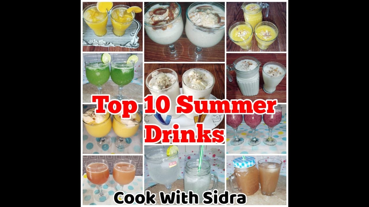 Top 10 Summer drinks recipes by Cook with Sidra // Summer special