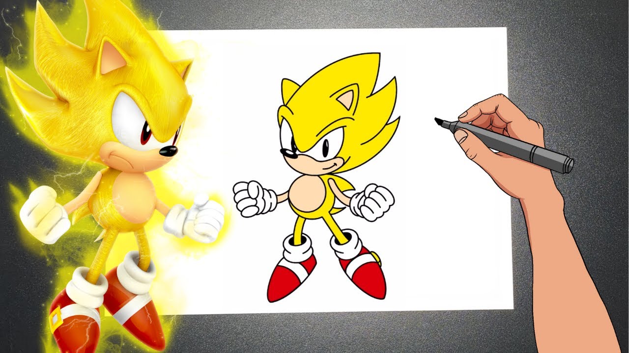COMO DESENHAR O SUPER SONIC CLÁSSICO (Sonic The Hedgehog) - Passo a ...