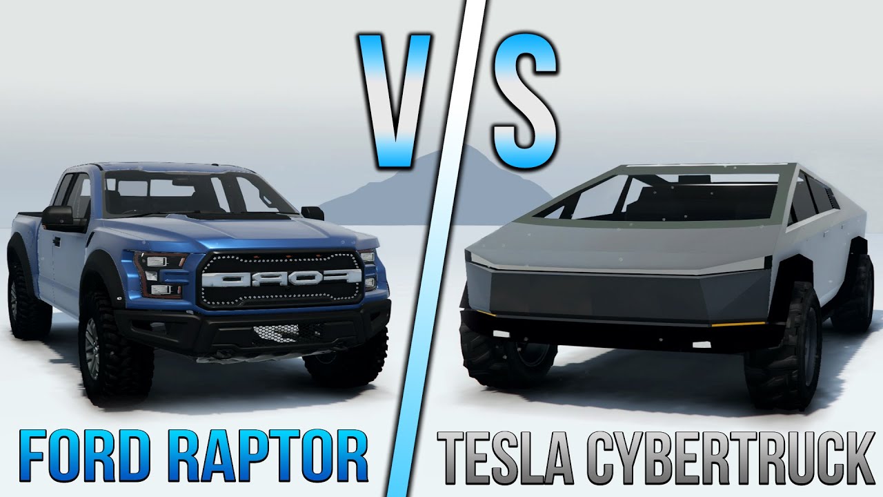 GTA V - Ford Raptor F150 vs Tesla Cybertruck [Drag Race] - YouTube