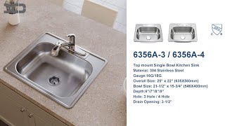 Top Mount Kitchen Sink Manufacturer Stainless Steel Single Bowl Sink | XHHL