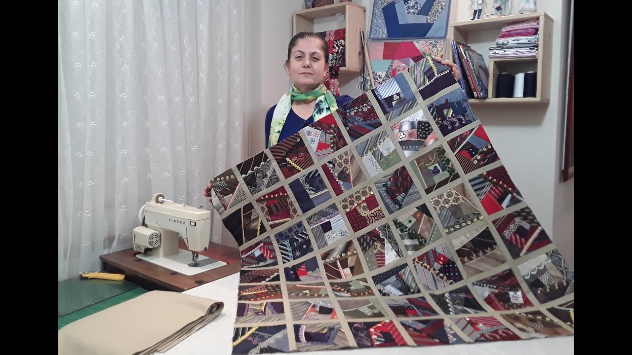 Crazy Quilt Tablecloth / Crazy Tekniği ile masa örtüsü yapımı
