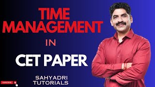 Time Management In CET Paper | MHT-CET 2025 | Sahyadri Tutorials |