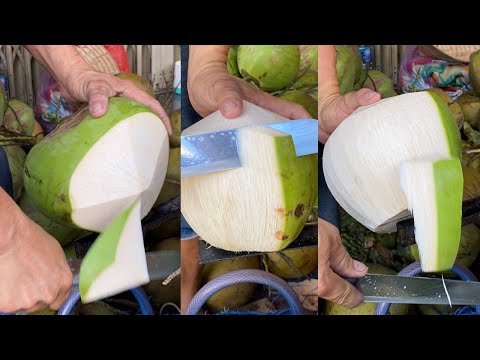 Video Công phu gọt dừa đỉnh cao của cô gái chân yếu tay mềm,... - youtube