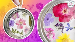 DIY Pressed Flower Suncatcher with Mason Jar Lids