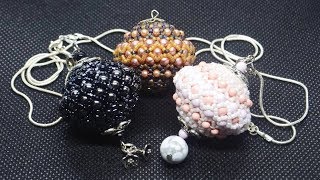 Openwork bead and beads.  Beaded earrings.  Beadwork.  Master class