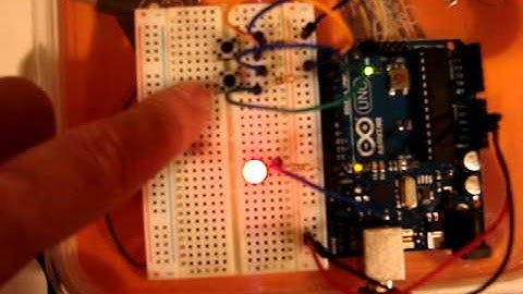 Arduino + Two pushbuttons + LED