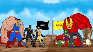 WHAT IF POOR HULK, SPIDER MAN vs RICH SUPERMAN, WOLVERINE, BLACK PANTHER 2: Rich / Poor Conflicts