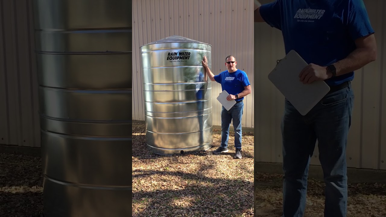 Large - Round Galvanized Steel Water Storage Tank