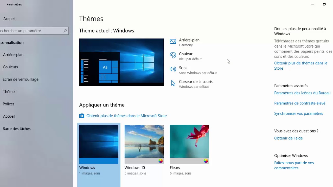 Retrouver l'affichage classique sous Windows 10 - YouTube