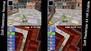 Mario Kart DS - New Desmume Test (Softrasterize VS Hi-Res)