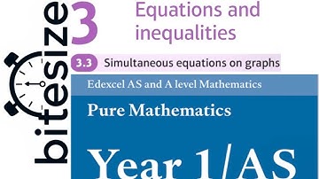Edexcel Year 1/AS Pure Chapter 3.3 - Simultaneous Equations on Graphs (Bitesize)