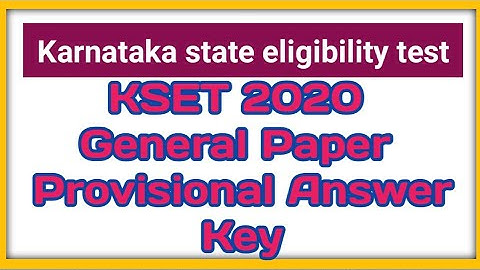 KSET 2020 General Paper provisional answer key | KSET 2020 paper 1 provisional answer key