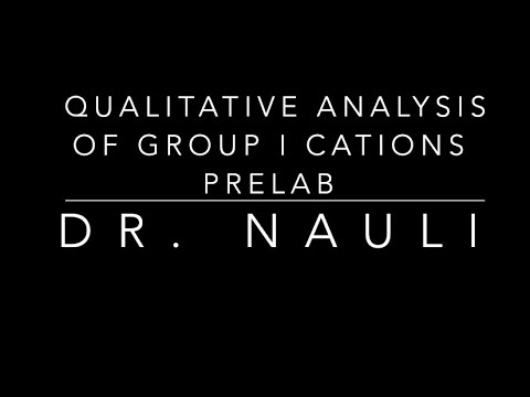 Qualitative Analysis of Group I Cations