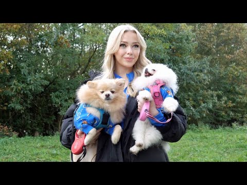 Model Matches Outfits With Her Dogs