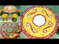 How to make a unique circular garden cafe table set with cement and ceramic tile # 18