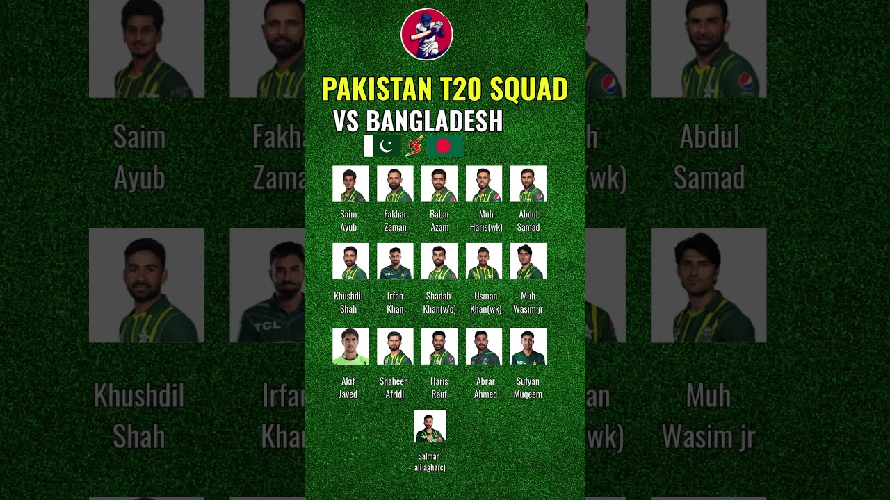 Pak t20 Squad vs Ban 