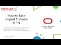 How to Take Import Material GRN | Oracle EBS R12