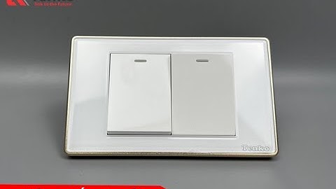 Công Tắc Điện Âm tường Mặt Kính Cường Lực Trắng Viền Vàng TENKO TK-C18W-02 I Tenko.com.vn