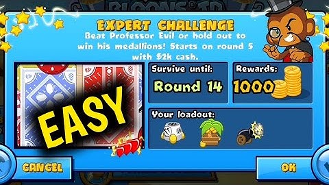 How to Beat New Professor Evil Expert Challenge Week 48 Round 14 Easy BTD BATTLES... 🐵