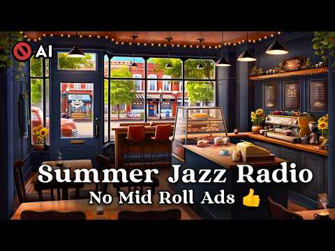 Calm Cafe Jazz Radio 🌳🦉☕️ cozy summer coffee shop ambience to relax/study/work to