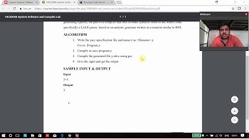 System software and compiler lab Exp-9: YACC program