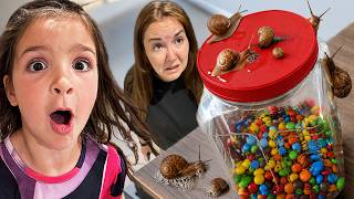 SNAiLS STEAL our CANDY!!  Hide n Seek from Adley Niko & Navey with Snail Help & Skatestation Party