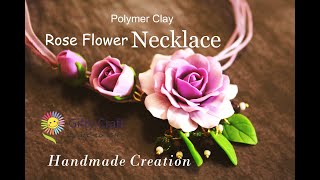 Realistic Rose│Polymer Clay Tutorial | How to make a Rose Clay Flower | Polymer Clay : Rose Necklace