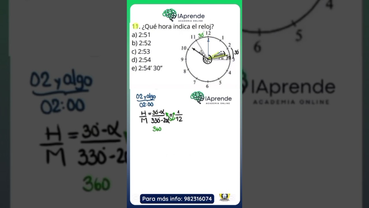 RESOLUCIÓN DE UN EJERCICIO TIPO UNAAT - RELOJES