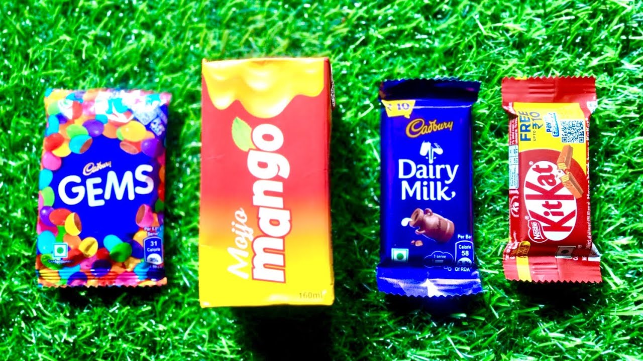 😋 Gems vs Mango vs Dairy Milk vs KitKat | Chocolate Battle