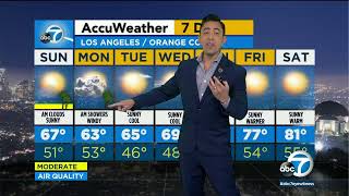 SoCal to see sunshine on Sunday, with some rain on Monday, but temps could be in the 80s by Saturday