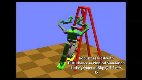 Ladder Climbing on Humanoid Robot in Simulation and Hardware
