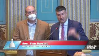 Sen. Barrett and Sen. Hertel recognize Baryames Cleaners